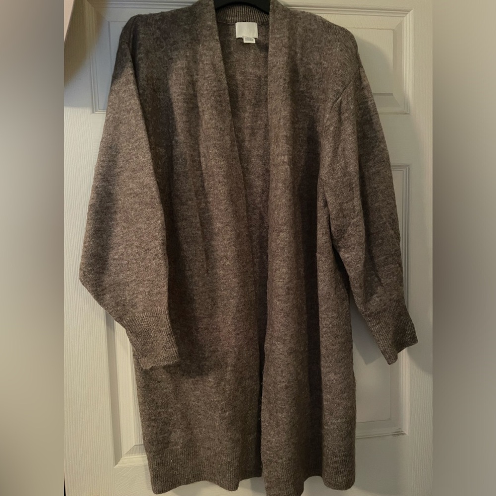 Brown/taupe oversized duster sweater, medium from H&M